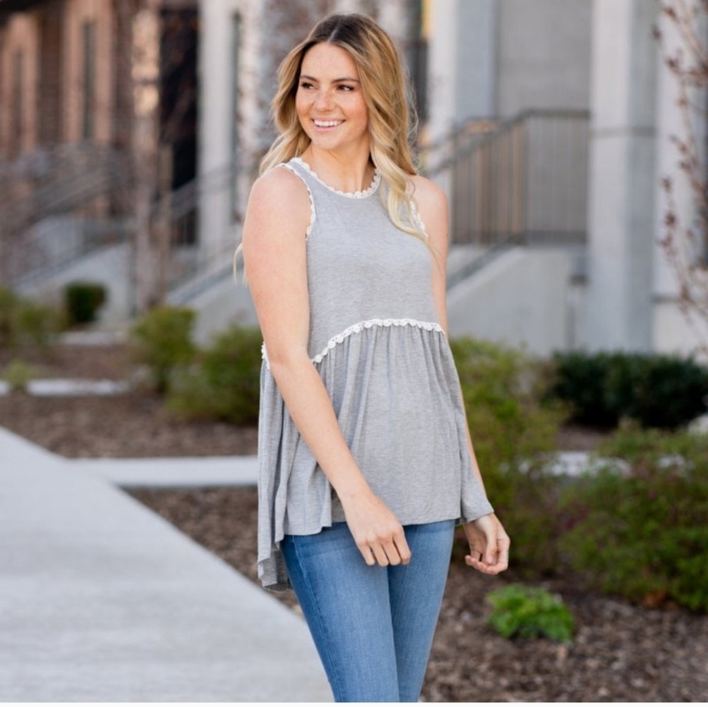 POL Anthropologie Babydoll Swing Tank